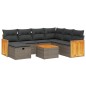 vidaXL 8-tlg. Garten-Sofagarnitur mit Kissen Grau Poly Rattan vidaXL 8-tlg. Garten-Sofagarnitur mit Kissen Grau Poly Rattan