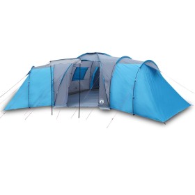 vidaXL Campingzelt 12 Personen Blau 840x720x200 cm 185T Taft