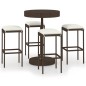 5-tlg. Gartenbar-Set mit Kissen Poly Rattan Braun 5-tlg. Gartenbar-Set mit Kissen Poly Rattan Braun