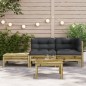 vidaXL Gartensofa mit Kissen und Fußhocker Kiefernholz Imprägniert vidaXL Gartensofa mit Kissen und Fußhocker Kiefernholz Imprägniert
