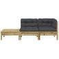 vidaXL Gartensofa mit Kissen und Fußhocker Kiefernholz Imprägniert vidaXL Gartensofa mit Kissen und Fußhocker Kiefernholz Imprägniert