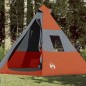 vidaXL Campingzelt 7 Personen Grau & Orange 350x350x280 cm 185T Taft vidaXL Campingzelt 7 Personen Grau & Orange 350x350x280 cm 185T Taft