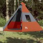 vidaXL Campingzelt 7 Personen Grau & Orange 350x350x280 cm 185T Taft vidaXL Campingzelt 7 Personen Grau & Orange 350x350x280 cm 185T Taft