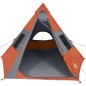 vidaXL Campingzelt 7 Personen Grau & Orange 350x350x280 cm 185T Taft vidaXL Campingzelt 7 Personen Grau & Orange 350x350x280 cm 185T Taft