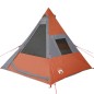 vidaXL Campingzelt 7 Personen Grau & Orange 350x350x280 cm 185T Taft vidaXL Campingzelt 7 Personen Grau & Orange 350x350x280 cm 185T Taft