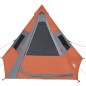 vidaXL Campingzelt 7 Personen Grau & Orange 350x350x280 cm 185T Taft vidaXL Campingzelt 7 Personen Grau & Orange 350x350x280 cm 185T Taft