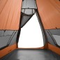 vidaXL Campingzelt 7 Personen Grau & Orange 350x350x280 cm 185T Taft vidaXL Campingzelt 7 Personen Grau & Orange 350x350x280 cm 185T Taft