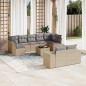 vidaXL 10-tlg. Garten-Sofagarnitur mit Kissen Beige Poly Rattan vidaXL 10-tlg. Garten-Sofagarnitur mit Kissen Beige Poly Rattan