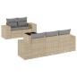 vidaXL 6-tlg. Garten-Sofagarnitur mit Kissen Beige Poly Rattan vidaXL 6-tlg. Garten-Sofagarnitur mit Kissen Beige Poly Rattan