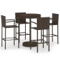5-tlg. Gartenbar-Set Poly Rattan Braun 5-tlg. Gartenbar-Set Poly Rattan Braun