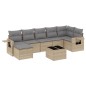 vidaXL 8-tlg. Garten-Sofagarnitur mit Kissen Beige Poly Rattan vidaXL 8-tlg. Garten-Sofagarnitur mit Kissen Beige Poly Rattan