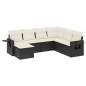vidaXL 7-tlg. Garten-Sofagarnitur mit Kissen Schwarz Poly Rattan vidaXL 7-tlg. Garten-Sofagarnitur mit Kissen Schwarz Poly Rattan