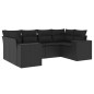 vidaXL 6-tlg. Garten-Sofagarnitur mit Kissen Schwarz Poly Rattan vidaXL 6-tlg. Garten-Sofagarnitur mit Kissen Schwarz Poly Rattan