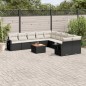 vidaXL 11-tlg. Garten-Sofagarnitur mit Kissen Schwarz Poly Rattan vidaXL 11-tlg. Garten-Sofagarnitur mit Kissen Schwarz Poly Rattan
