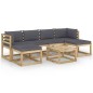 7-tlg. Garten-Lounge-Set mit Kissen Imprägniertes Kiefernholz 7-tlg. Garten-Lounge-Set mit Kissen Imprägniertes Kiefernholz
