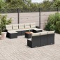 vidaXL 11-tlg. Garten-Sofagarnitur mit Kissen Schwarz Poly Rattan vidaXL 11-tlg. Garten-Sofagarnitur mit Kissen Schwarz Poly Rattan