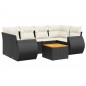 vidaXL 7-tlg. Garten-Sofagarnitur mit Kissen Schwarz Poly Rattan vidaXL 7-tlg. Garten-Sofagarnitur mit Kissen Schwarz Poly Rattan