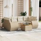 vidaXL 7-tlg. Garten-Sofagarnitur mit Kissen Beige Poly Rattan vidaXL 7-tlg. Garten-Sofagarnitur mit Kissen Beige Poly Rattan