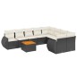 vidaXL 9-tlg. Garten-Sofagarnitur mit Kissen Schwarz Poly Rattan vidaXL 9-tlg. Garten-Sofagarnitur mit Kissen Schwarz Poly Rattan