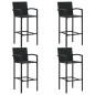 vidaXL 5-tlg. Garten-Bar-Set mit Armlehnen Poly Rattan Schwarz vidaXL 5-tlg. Garten-Bar-Set mit Armlehnen Poly Rattan Schwarz