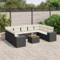 vidaXL 10-tlg. Garten-Sofagarnitur mit Kissen Schwarz Poly Rattan vidaXL 10-tlg. Garten-Sofagarnitur mit Kissen Schwarz Poly Rattan