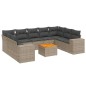 vidaXL 10-tlg. Garten-Sofagarnitur mit Kissen Grau Poly Rattan vidaXL 10-tlg. Garten-Sofagarnitur mit Kissen Grau Poly Rattan