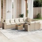 vidaXL 10-tlg. Garten-Sofagarnitur mit Kissen Beige Poly Rattan vidaXL 10-tlg. Garten-Sofagarnitur mit Kissen Beige Poly Rattan
