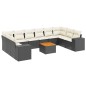 vidaXL 11-tlg. Garten-Sofagarnitur mit Kissen Schwarz Poly Rattan vidaXL 11-tlg. Garten-Sofagarnitur mit Kissen Schwarz Poly Rattan