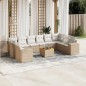 vidaXL 11-tlg. Garten-Sofagarnitur mit Kissen Beige Poly Rattan vidaXL 11-tlg. Garten-Sofagarnitur mit Kissen Beige Poly Rattan