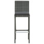 5-tlg. Gartenbar-Set mit Kissen Poly Rattan Grau 5-tlg. Gartenbar-Set mit Kissen Poly Rattan Grau