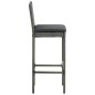 5-tlg. Gartenbar-Set mit Kissen Poly Rattan Grau 5-tlg. Gartenbar-Set mit Kissen Poly Rattan Grau