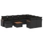 vidaXL 11-tlg. Garten-Sofagarnitur mit Kissen Schwarz Poly Rattan vidaXL 11-tlg. Garten-Sofagarnitur mit Kissen Schwarz Poly Rattan