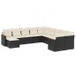 vidaXL 11-tlg. Garten-Sofagarnitur mit Kissen Schwarz Poly Rattan vidaXL 11-tlg. Garten-Sofagarnitur mit Kissen Schwarz Poly Rattan