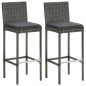 vidaXL 3-tlg. Gartenbar-Set mit Kissen Poly Rattan Grau vidaXL 3-tlg. Gartenbar-Set mit Kissen Poly Rattan Grau