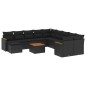 vidaXL 12-tlg. Garten-Sofagarnitur mit Kissen Schwarz Poly Rattan vidaXL 12-tlg. Garten-Sofagarnitur mit Kissen Schwarz Poly Rattan