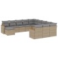 vidaXL 12-tlg. Garten-Sofagarnitur mit Kissen Beige Poly Rattan vidaXL 12-tlg. Garten-Sofagarnitur mit Kissen Beige Poly Rattan