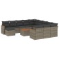 vidaXL 13-tlg. Garten-Sofagarnitur mit Kissen Grau Poly Rattan vidaXL 13-tlg. Garten-Sofagarnitur mit Kissen Grau Poly Rattan