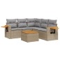 vidaXL 6-tlg. Garten-Sofagarnitur mit Kissen Beige Poly Rattan vidaXL 6-tlg. Garten-Sofagarnitur mit Kissen Beige Poly Rattan