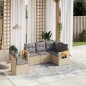 vidaXL 5-tlg. Garten-Sofagarnitur mit Kissen Beige Poly Rattan vidaXL 5-tlg. Garten-Sofagarnitur mit Kissen Beige Poly Rattan