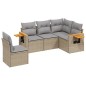 vidaXL 5-tlg. Garten-Sofagarnitur mit Kissen Beige Poly Rattan vidaXL 5-tlg. Garten-Sofagarnitur mit Kissen Beige Poly Rattan
