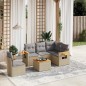 vidaXL 6-tlg. Garten-Sofagarnitur mit Kissen Beige Poly Rattan vidaXL 6-tlg. Garten-Sofagarnitur mit Kissen Beige Poly Rattan