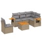 vidaXL 6-tlg. Garten-Sofagarnitur mit Kissen Beige Poly Rattan vidaXL 6-tlg. Garten-Sofagarnitur mit Kissen Beige Poly Rattan