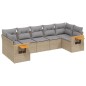 vidaXL 7-tlg. Garten-Sofagarnitur mit Kissen Beige Poly Rattan vidaXL 7-tlg. Garten-Sofagarnitur mit Kissen Beige Poly Rattan