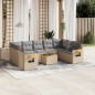 vidaXL 10-tlg. Garten-Sofagarnitur mit Kissen Beige Poly Rattan vidaXL 10-tlg. Garten-Sofagarnitur mit Kissen Beige Poly Rattan