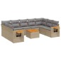vidaXL 10-tlg. Garten-Sofagarnitur mit Kissen Beige Poly Rattan vidaXL 10-tlg. Garten-Sofagarnitur mit Kissen Beige Poly Rattan