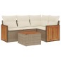vidaXL 5-tlg. Garten-Sofagarnitur mit Kissen Beige Poly Rattan vidaXL 5-tlg. Garten-Sofagarnitur mit Kissen Beige Poly Rattan