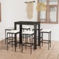 7-tlg. Gartenbar-Set mit Kissen Poly Rattan Schwarz 7-tlg. Gartenbar-Set mit Kissen Poly Rattan Schwarz