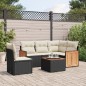 vidaXL 6-tlg. Garten-Sofagarnitur mit Kissen Schwarz Poly Rattan vidaXL 6-tlg. Garten-Sofagarnitur mit Kissen Schwarz Poly Rattan