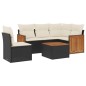 vidaXL 6-tlg. Garten-Sofagarnitur mit Kissen Schwarz Poly Rattan vidaXL 6-tlg. Garten-Sofagarnitur mit Kissen Schwarz Poly Rattan