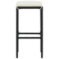 7-tlg. Gartenbar-Set mit Kissen Poly Rattan Schwarz 7-tlg. Gartenbar-Set mit Kissen Poly Rattan Schwarz